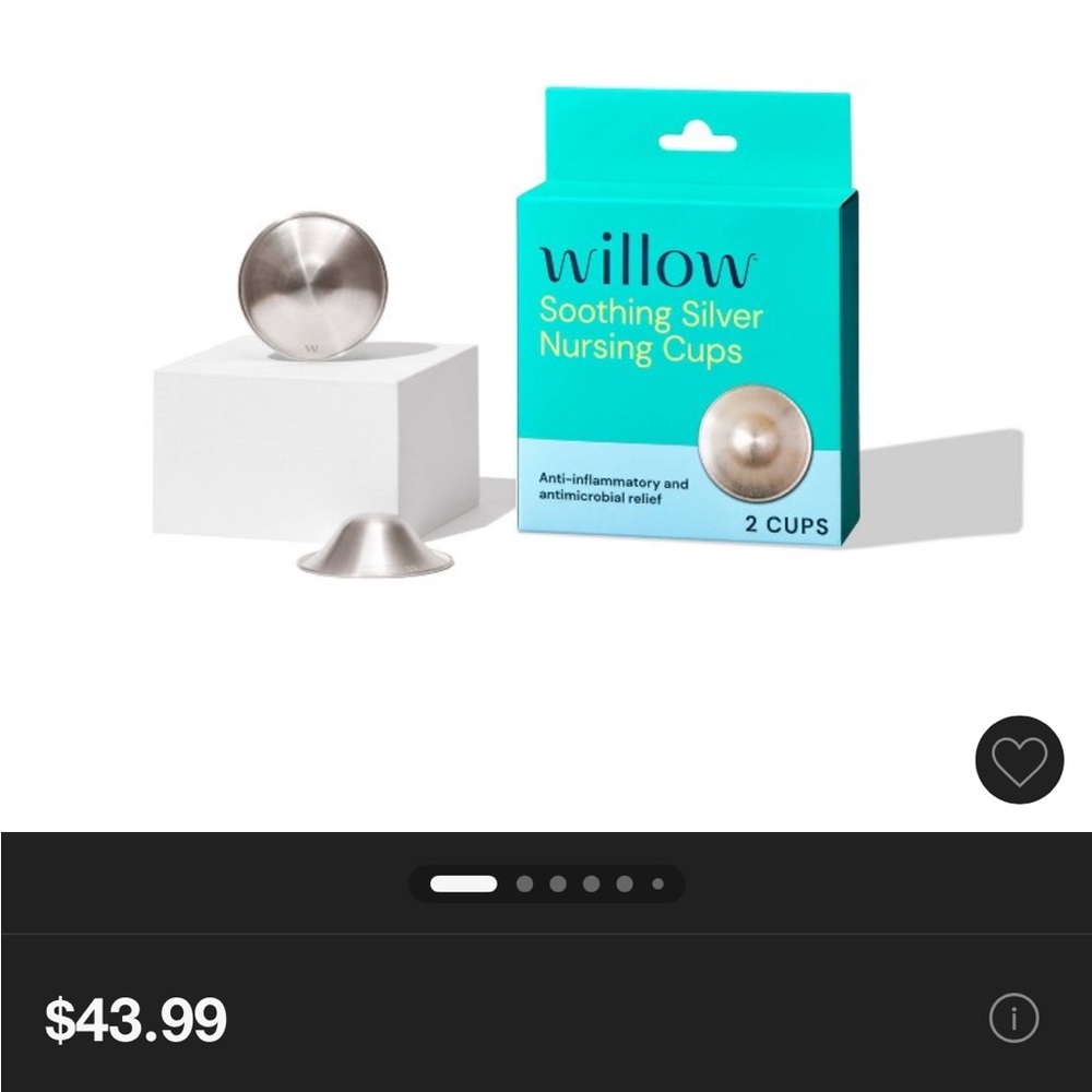 Willow Silver Nursing Cups with Teal Packaging
